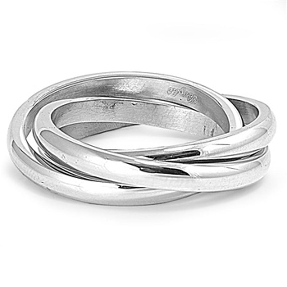 Men's Woman's Triple Ring Wholesale Stainless Steel Band New USA 3mm Sizes 5-12