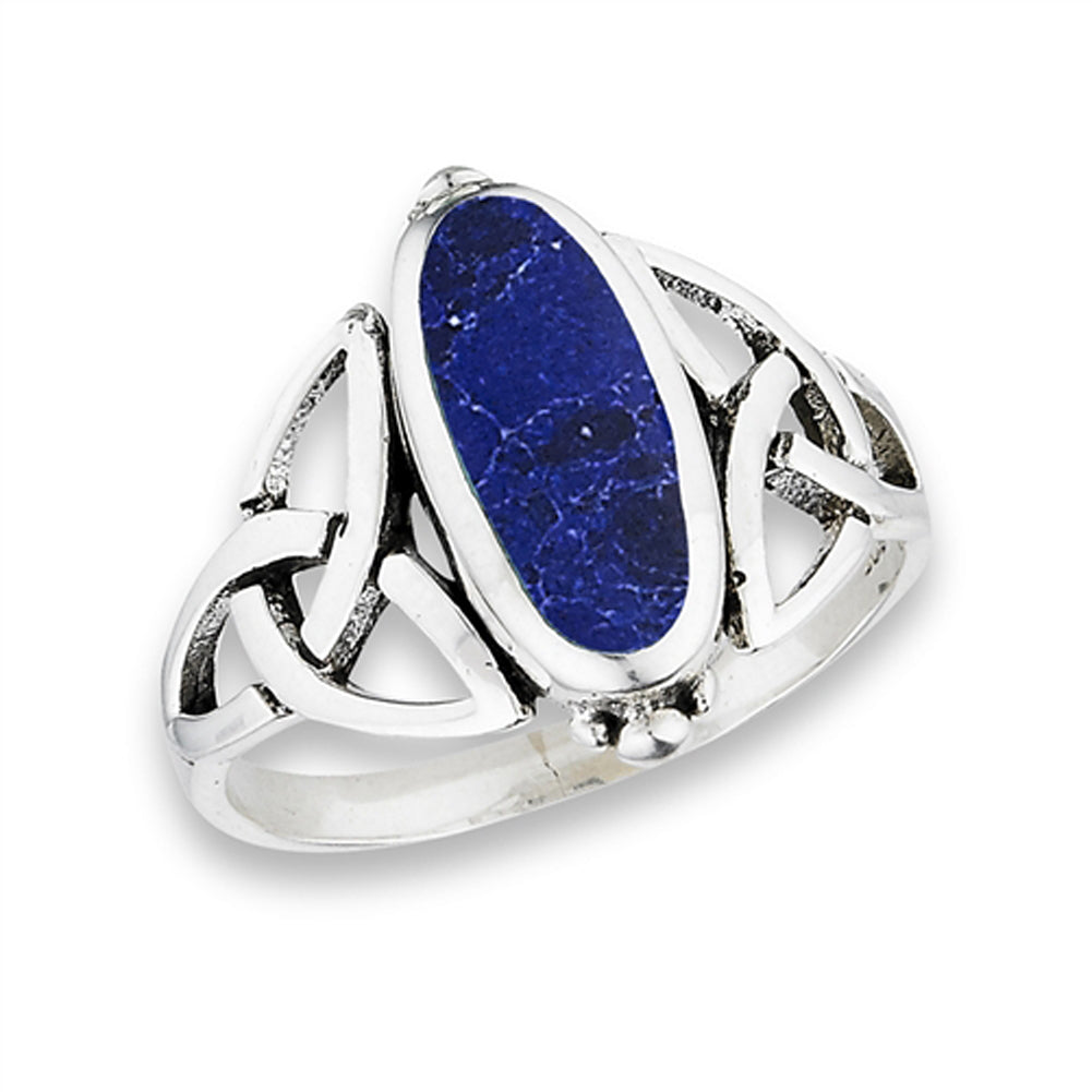 Bali Simulated Sodalite Beautiful Ring New .925 Sterling Silver Band Sizes 6-9