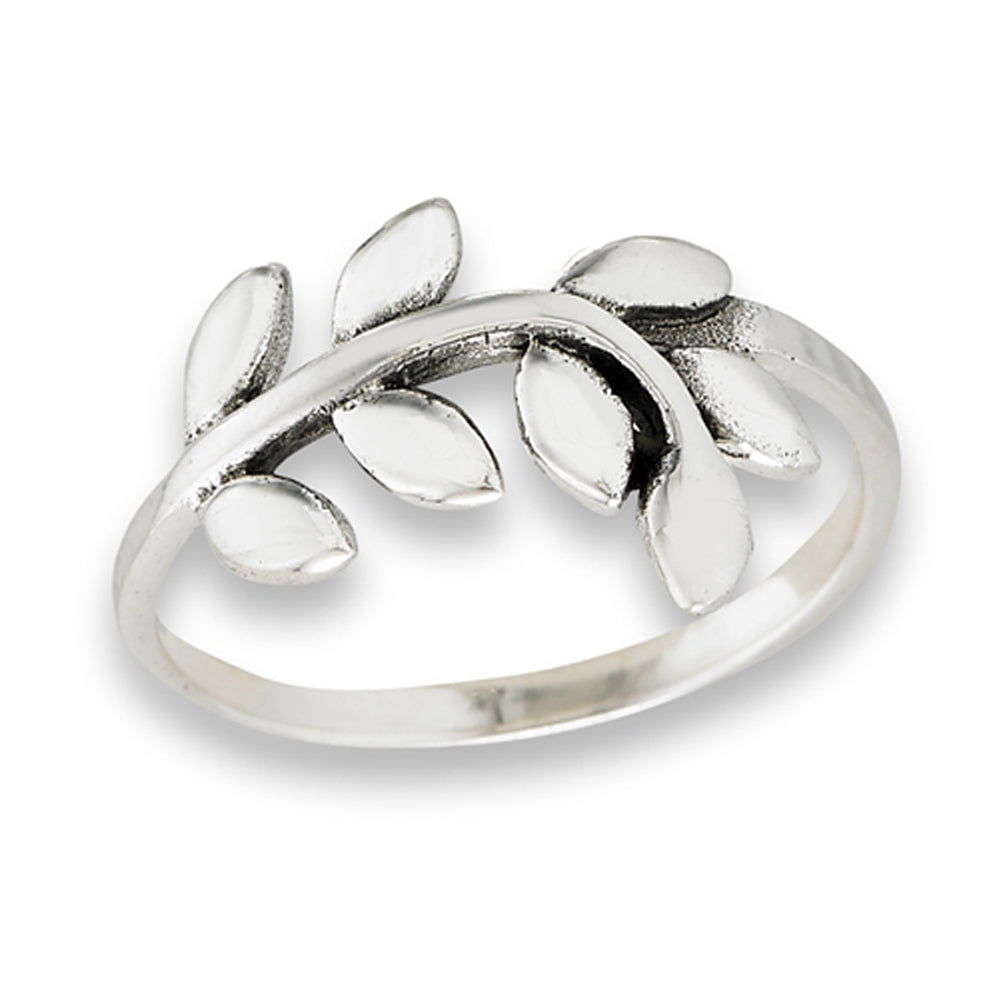 Oxidized Branch Tree Leaf Fashion Ring New .925 Sterling Silver Band Sizes 6-9