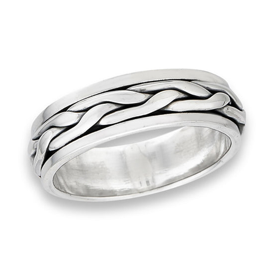 Interwoven Braid Knot Ring New .925 Sterling Silver Wedding Band Sizes 7-13