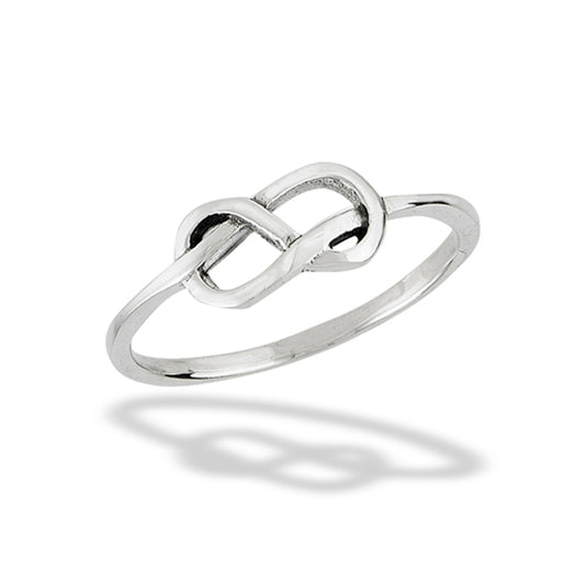 Celtic Sideways Double Knot Love Ring New .925 Sterling Silver Band Sizes 6-9