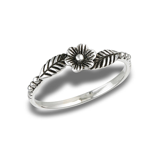 Boho Floral Leaf Nature Ring New .925 Sterling Silver Band Sizes 4-8