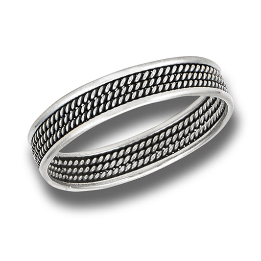 Triple Rope Weave Ring New .925 Sterling Silver Wedding Band Sizes 6-10