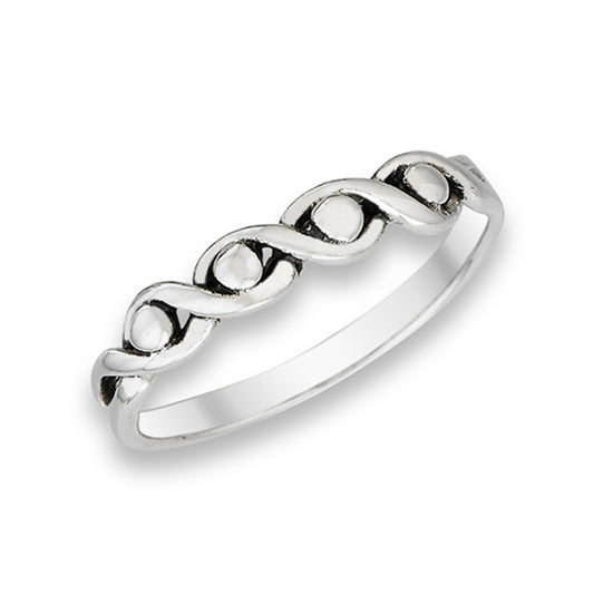 Eye Weave Braid Infinity Knot Ring New .925 Sterling Silver Band Sizes 6-10