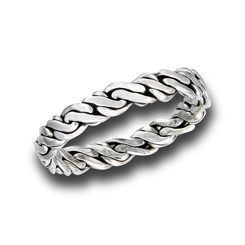 Chunky Rope Foxtail Twist Knot Ring New .925 Sterling Silver Band Sizes 6-9