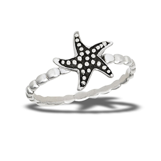 Cute Bali Starfish Ocean Divine Love Ring New .925 Sterling Silver Band Sizes 4-8