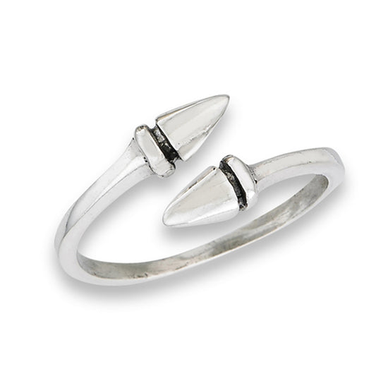 Arrow Head Modern Spike Spoon Wrap Ring New .925 Sterling Silver Band Sizes 6-9