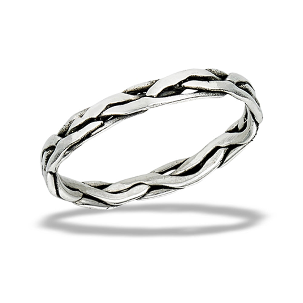 Flat Rope Knot Toe Ring New .925 Sterling Silver Band Sizes 4-10