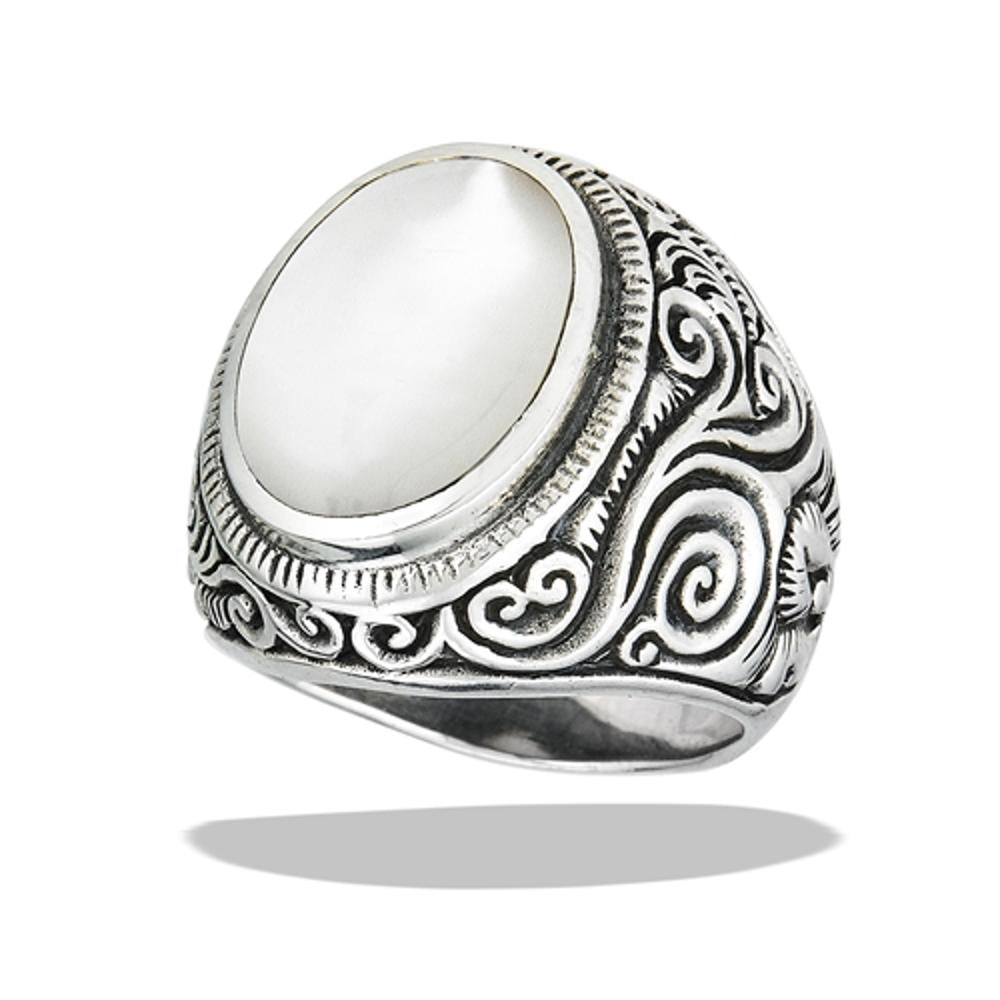 Sterling Silver Mother of Pearl Ring – Sac Silver
