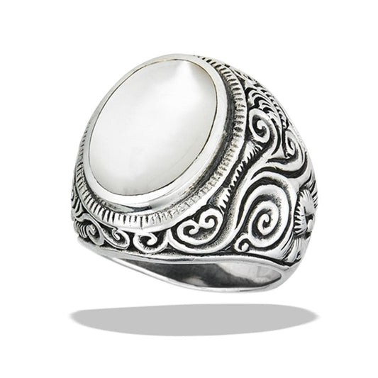 Sterling Silver Mother of Pearl Ring