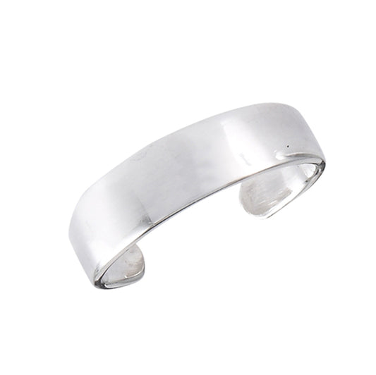 Midi High Polish Plain .925 Sterling Silver Simple Minimalist Toe Ring Band