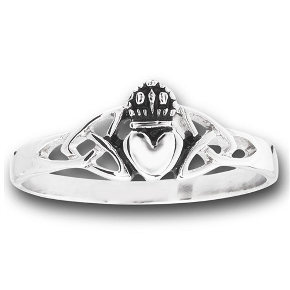 Claddagh Filigree Celtic Heart Promise Ring New Stainless Steel Band Sizes 5-13