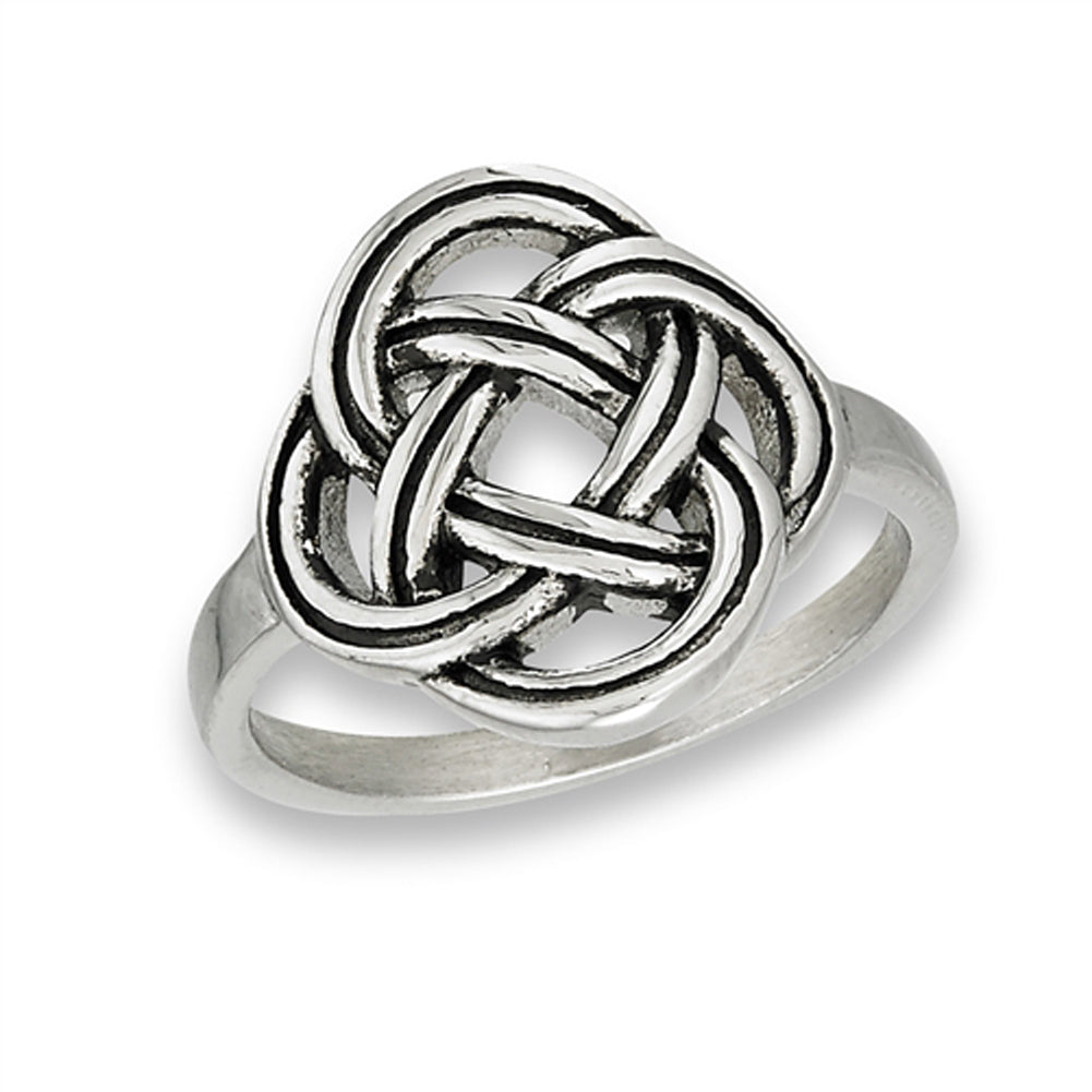 Celtic Infinity Woven Knot Weave Promise Ring Stainless Steel Band Sizes 5-9