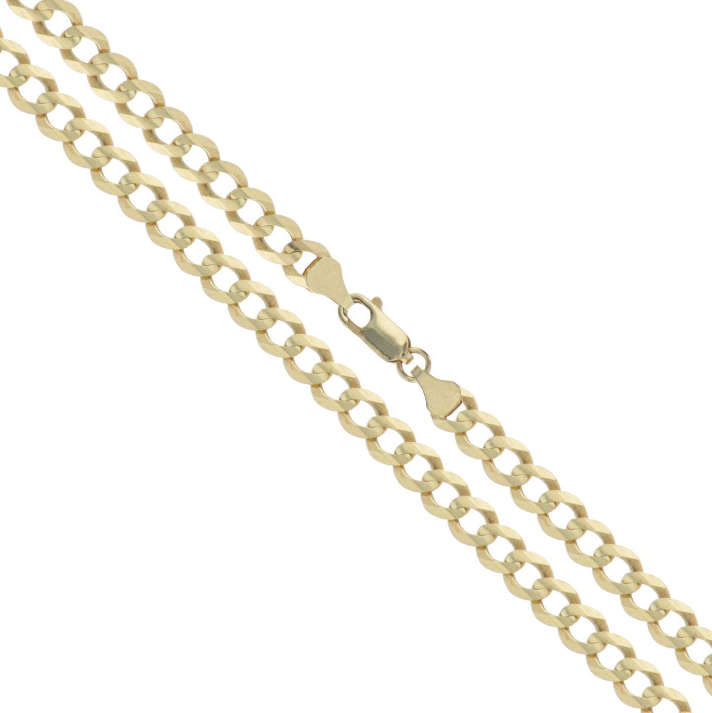 14k Yellow Gold Solid Curb Chain 3.6mm Link Necklace