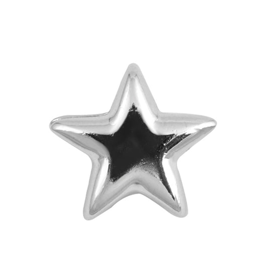 Shiny Bubble Star Pendant .925 Sterling Silver High Polish Space Cute Tiny Charm