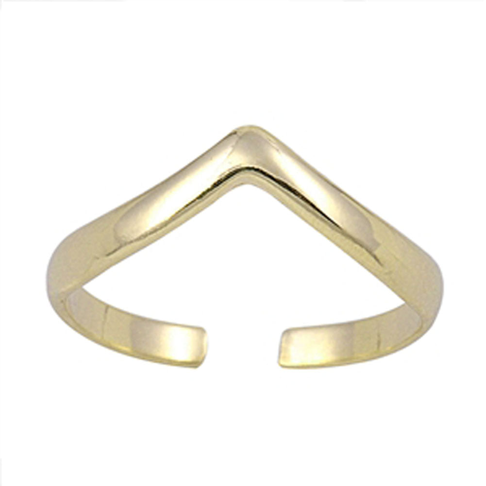 Gold-Tone Chevron .925 Sterling Silver Toe Ring